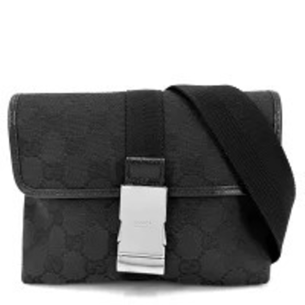 Gucci Waist Bag Body Bum Crossbody Belt Shoulder Crossbody GG Canvas Black
